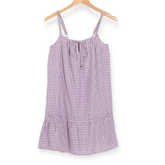 ANGIE Flounce Hem Minidress In Lilac Check Size Medium NEW - Picture 6 of 15